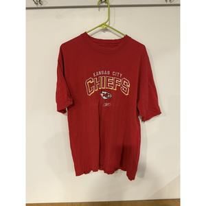 KANSAS CITY CHIEFS Football VINTAGE Red REEBOK Shirt Size ?? NFL THRASHED - BUB